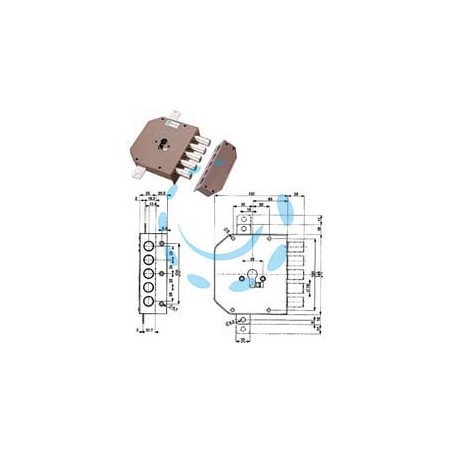 SERRATURA TRIPLICE DA APPLICARE SENZA SCROCCO CILINDRO EUROPEO 38620 - mm.60 SX (38620VS00X)