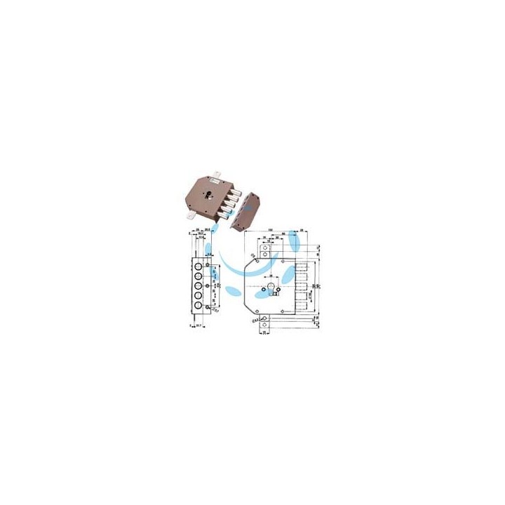 SERRATURA TRIPLICE DA APPLICARE SENZA SCROCCO CILINDRO EUROPEO 38620 - mm.60 SX (38620VS00X)