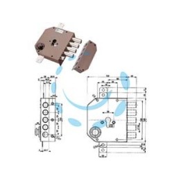 SERRATURA TRIPLICE DA APPLICARE CON SCROCCO CILINDRO EUROPEO 38630 - mm.60 DX (38630VD00)