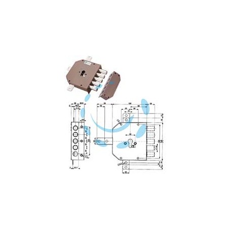 SERRATURA QUINTUPLICE APPLICARE SENZA SCROCCO CILINDRO EUROPEO 38640 - mm.60 DX (38640VD00J)