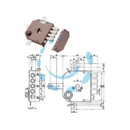 SERRATURA QUINTUPLICE DA APPLICARE CON SCROCCO CILINDRO EUROPEO 38650 - mm.60 DX (38650VD00J)
