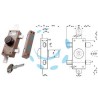 SERRATURA TRIPLICE APPLICARE CHIAVE PIATTA CON POMOLO A POMPA 34329 - mm.30 cilindro ø mm.34 (34329V60AXA)