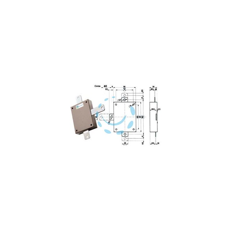 DEVIATORE APPLICARE PER SERRATURE QUINTUPLICI SERIE 20/30 96143 - per serie 20/30 (96143V000)