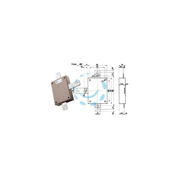 DEVIATORE APPLICARE PER SERRATURE QUINTUPLICI SERIE 20/30 96143 - per serie 20/30 (96143V000)