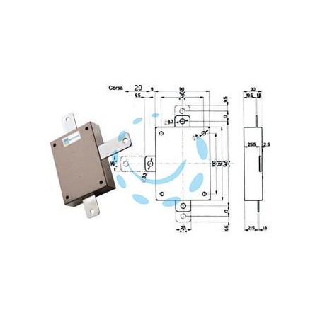 DEVIATORE APPLICARE PER SERRATURE QUINTUPLICI SERIE 38 96145 - per serie 38 (96145)