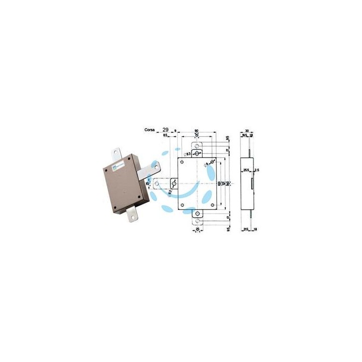 DEVIATORE APPLICARE PER SERRATURE QUINTUPLICI SERIE 38 96145 - per serie 38 (96145)