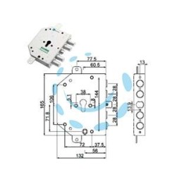 SERRATURA TRIPLICE APPLICARE CON SCROCCO CILINDRO EU BLINDATE 89C855 - mm.60 DX (89C855D000M)
