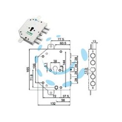SERRATURA TRIPLICE APPLICARE CON SCROCCO CILINDRO EU BLINDATE 89C855 - mm.60 SX (89C855S000M)