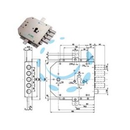 SERRATURA TRIPLICE APPLICARE CON SCROCCO CILINDRO EU BLINDATE 85555 - mm.63 SX (85555S)