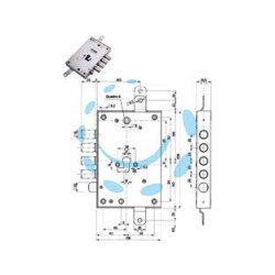 SERRATURA TRIPLICE APPLICARE CON SCROCCO CILINDRO EU BLINDATE 85571/28 - mm.63 SX (85571S28N)