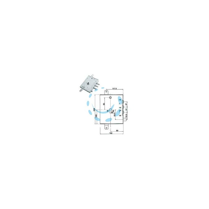 SERRATURA TRIPL.APPLICARE SCROCCO CIL.EU BLINDATE GARDESA 898571GRLD - mm.89 SX (898571GRLD SX)