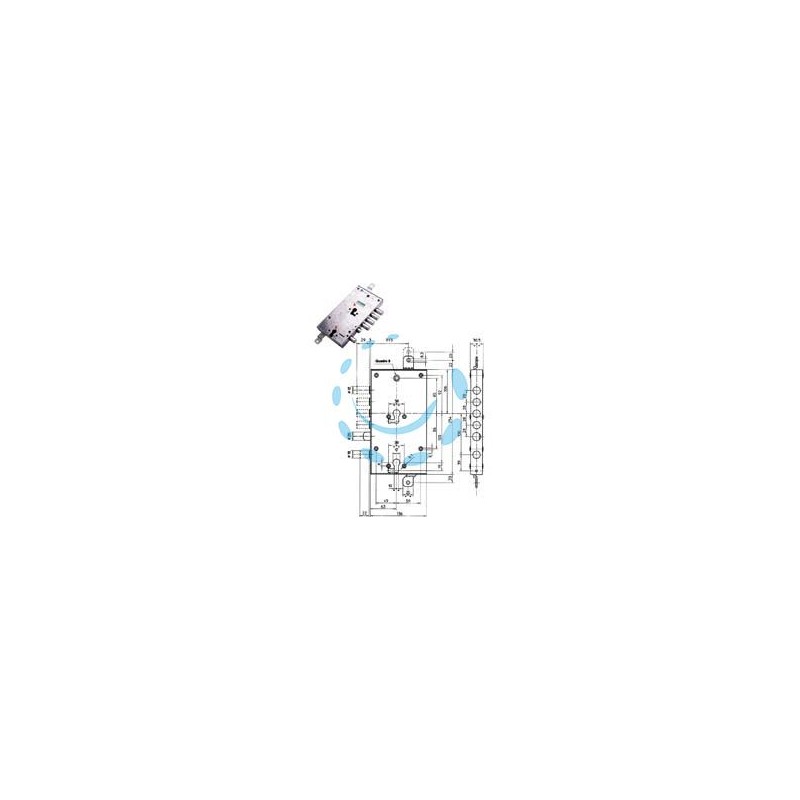 SERRATURA TRIPLICE APPLICARE MULTIFU.SCROCCO CIL.EU BLINDATE 85595 - mm.63 SX (85595S)