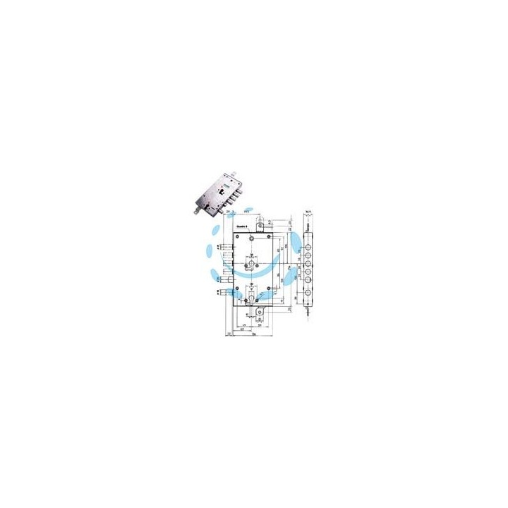 SERRATURA TRIPLICE APPLICARE MULTIFU.SCROCCO CIL.EU BLINDATE 85595 - mm.63 SX (85595S)