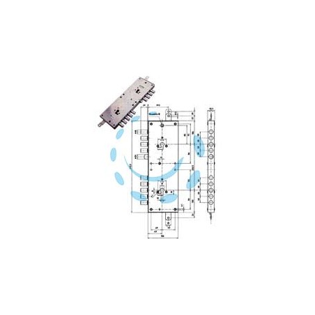 SERRATURA TRIPLICE APPLICARE MULTIFUN.SCROCCO CIL.EU BLINDATE 85574 - mm.63 DX (85574D)