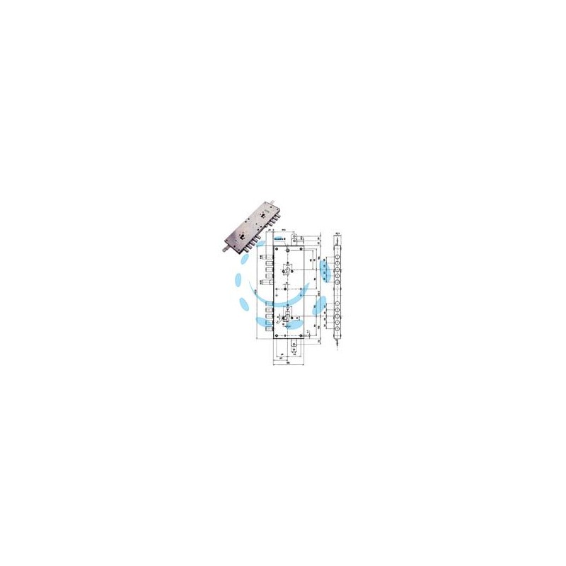 SERRATURA TRIPLICE APPLICARE MULTIFUN.SCROCCO CIL.EU BLINDATE 85574 - mm.63 SX (85574S)
