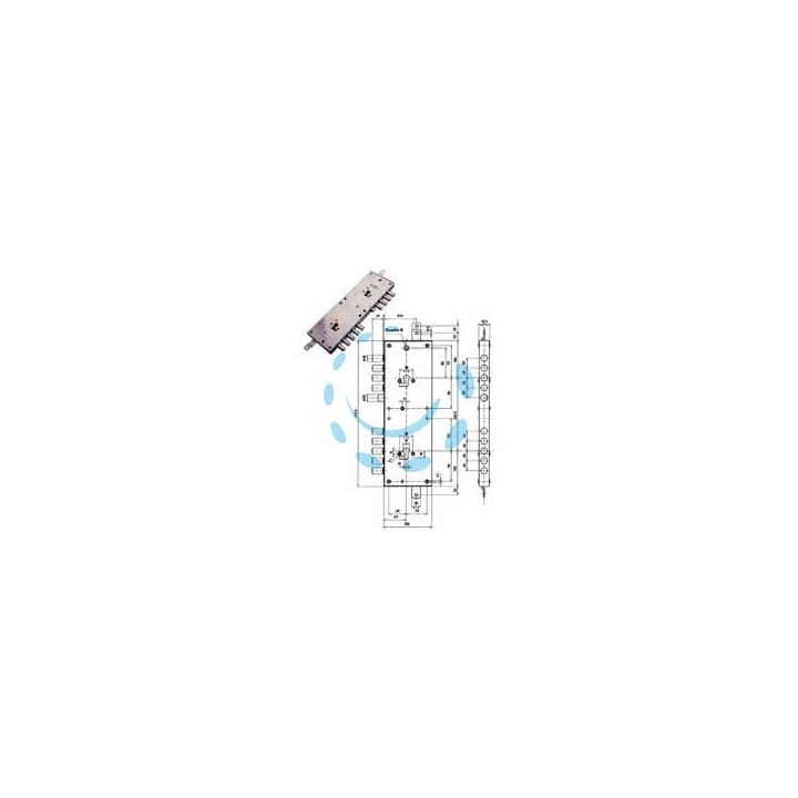 SERRATURA TRIPLICE APPLICARE MULTIFUN.SCROCCO CIL.EU BLINDATE 85574 - mm.63 SX (85574S)