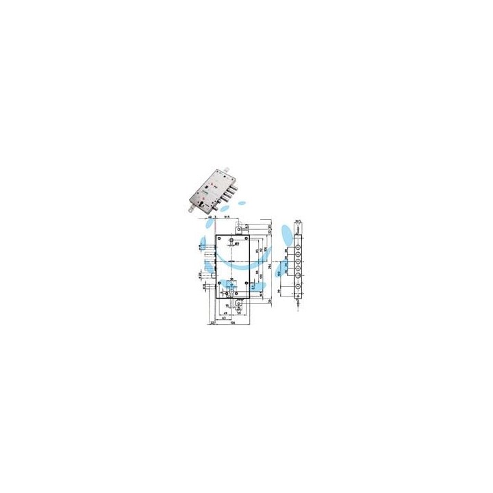 SERRATURA TRIPL.APPLICARE MULTIF.SCROCCO CIL.EU.+ DM BLINDATE 54597 - mm.63 DX (54597ROMD36)