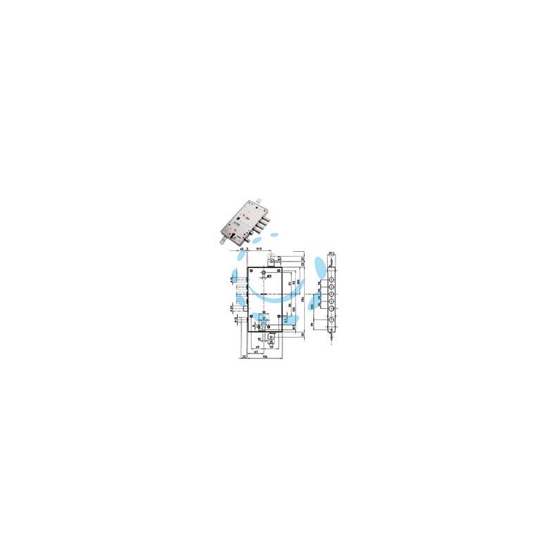 SERRATURA TRIPL.APPLICARE MULTIF.SCROCCO CIL.EU.+ DM BLINDATE 54597 - mm.63 SX (54597ROMS36)
