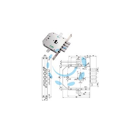 SERRATURA TRIPLICE INFILARE CON SCROCCO CIL. EUROPEO BLINDATE 85735 - mm.63 DX (85735D)