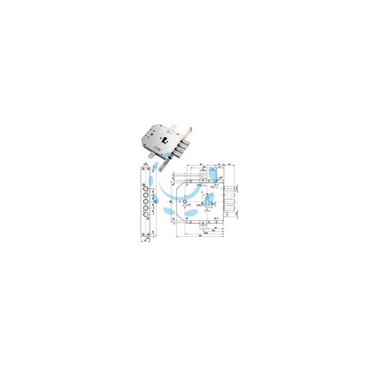 SERRATURA TRIPLICE INFILARE CON SCROCCO CIL. EUROPEO BLINDATE 85735 - mm.63 DX (85735D)