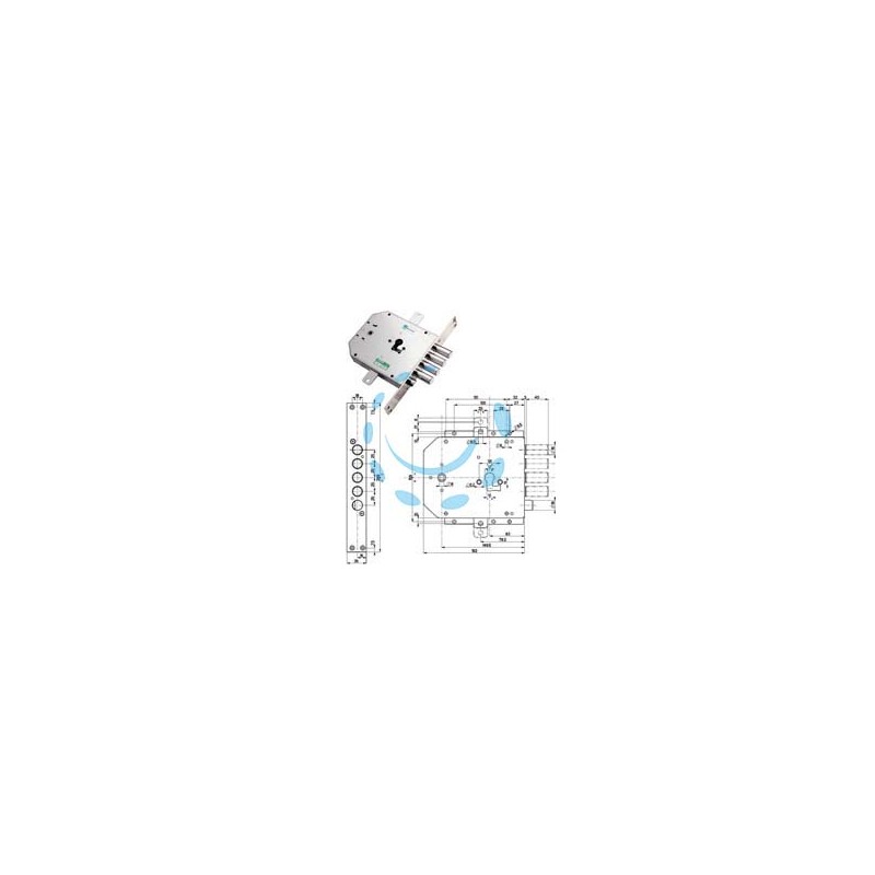 SERRATURA TRIPLICE INFILARE CON SCROCCO CIL. EUROPEO BLINDATE 85735 - mm.63 SX (85735S)