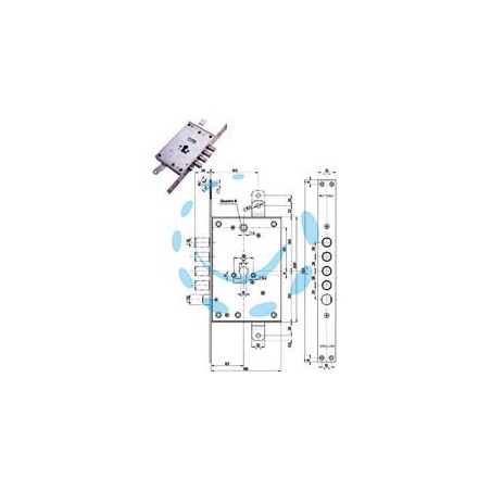 SERRATURA TRIPLICE INFILARE CON SCROCCO CIL. EUROPEO BLINDATE 85771/28 - mm.63 SX (85771S28N)