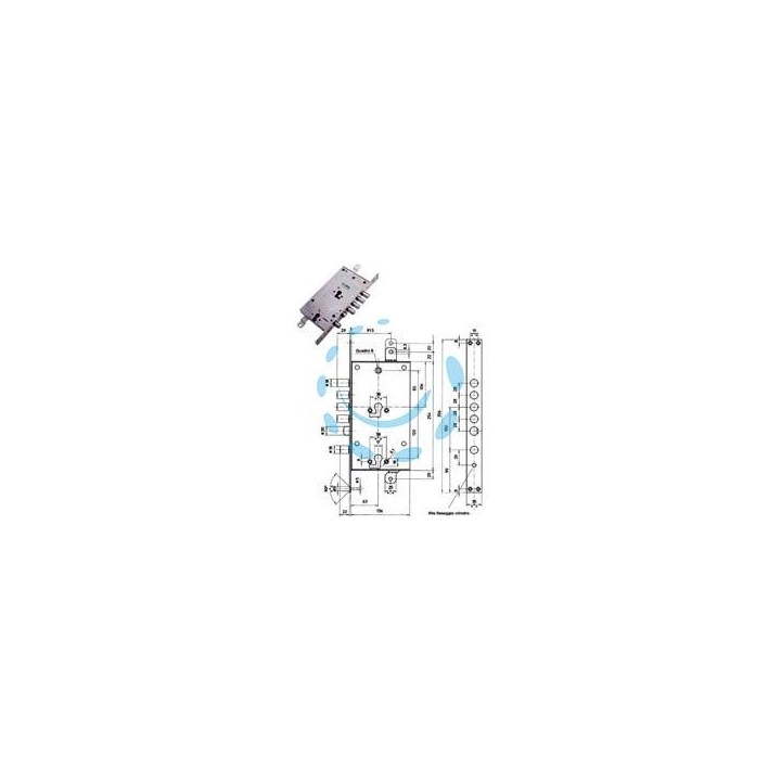 SERRATURA TRIPLICE INFILARE MULTIF. SCROCCO CIL. EUR. BLINDATE 85795 - mm.63 DX (85795D)