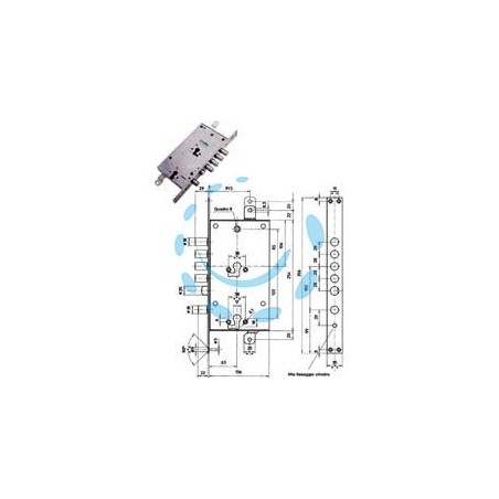 SERRATURA TRIPLICE INFILARE MULTIF. SCROCCO CIL. EUR. BLINDATE 85795 - mm.63 SX (85795S)