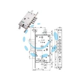 SERRATURA TRIPLICE INFILARE CON SCROCCO CIL.EU. + DM BLINDATE 54797/28 - mm.63 DX (54797DL2836)