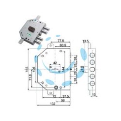 SERRATURA TRIPLICE APPLICARE CON SCROCCO D.MAPPA BLINDATE 89C755 - mm.60 DX (89C755D000)
