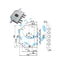 SERRATURA TRIPLICE APPLICARE CON SCROCCO D.MAPPA BLINDATE 89C755 - mm.60 SX (89C755S000)