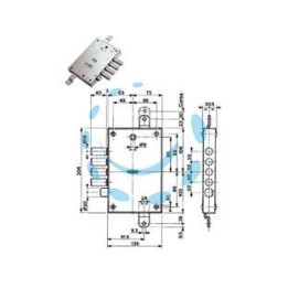 SERRATURA TRIPLICE APPLICARE CON SCROCCO DM BLINDATE 52571/28 - mm.63 SX (52571ROMS 36)