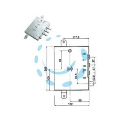 SERRATURA TRIPL.APPLICARE SCROCCO D/MAPPA BLINDATE GARDESA 89R571GD/17 - mm.89 DX (89R571GD/17 DX)