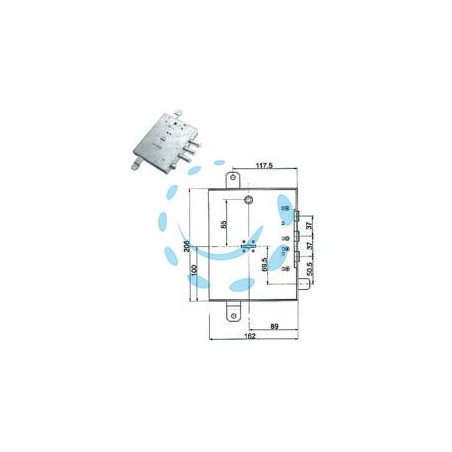 SERRATURA TRIPL.APPLICARE SCROCCO D/MAPPA BLINDATE GARDESA 89R571GD/17 - mm.89 DX (89R571GD/17 DX)