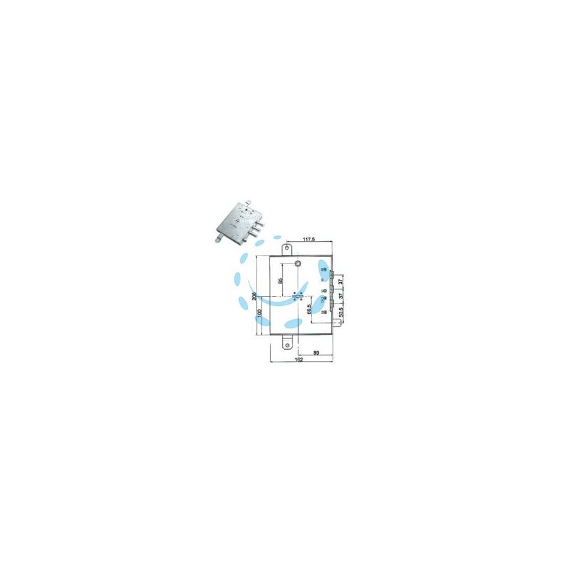 SERRATURA TRIPL.APPLICARE SCROCCO D/MAPPA BLINDATE GARDESA 89R571GD/17 - mm.89 SX (89R571GD/17 SX)