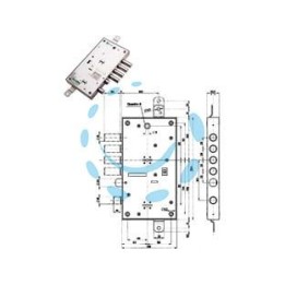 SERRATURA TRIPL.APPLICARE MULTIFUN.SCROCCO D/MAPPA BLINDATE 54595 - mm.63 DX (54595D)