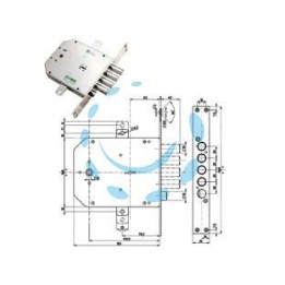 SERRATURA TRIPLICE INFILARE CON SCROCCO DOPPIA MAPPA BLINDATE 50735 - mm.63 SX (50735S)
