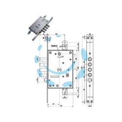 SERRATURA TRIPLICE INFILARE CON SCROCCO DOPPIA MAPPA BLINDATE 52771/28 - mm.63 DX/SX (52771ML28 36)