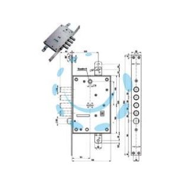SERRATURA TRIPLICE INFILARE CON SCROCCO DOPPIA MAPPA BLINDATE 52771/28 - mm.63 SX (52771SL28 36)