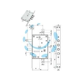 SERRATURA TRIPLICE INFILARE CON SCROCCO DOPPIA MAPPA BLINDATE 52771/37 - mm.63 SX (52771SL3736)