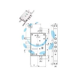 SERRATURA TRIPLICE INFILARE CON SCROCCO DOPPIA MAPPA BLINDATE 52771/37 - mm.63 DX/SX (52771ML37 36)