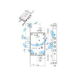 SERRATURA TRIPLICE INFILARE CON SCROCCO DOPPIA MAPPA BLINDATE 52771/37 - mm.63 DX/SX (52771ML37 36)