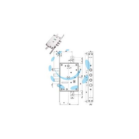 SERRATURA TRIPLICE INFILARE CON SCROCCO DOPPIA MAPPA BLINDATE 52771/37 - mm.63 DX/SX (52771ML37 36)