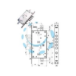 SERRATURA TRIPLICE INFILARE MULTIF. SCROCCO D/MAPPA BLINDATE 54795 - mm.63 SX (54795S)
