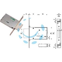 SERRATURA DA INFILARE DOPPIA MAPPA 40702 - mm.60 (4070260C6)