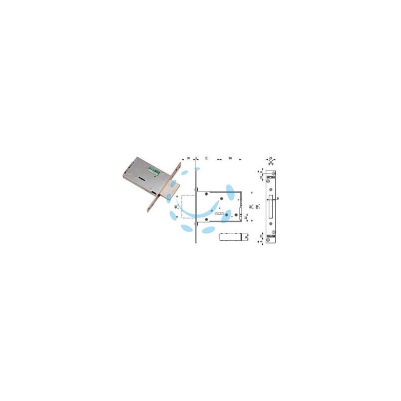 SERRATURA DA INFILARE DOPPIA MAPPA 40702 - mm.60 (4070260C6)
