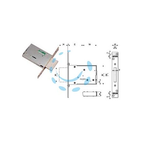 SERRATURA DA INFILARE DOPPIA MAPPA 40702 - mm.60 (4070260C6)
