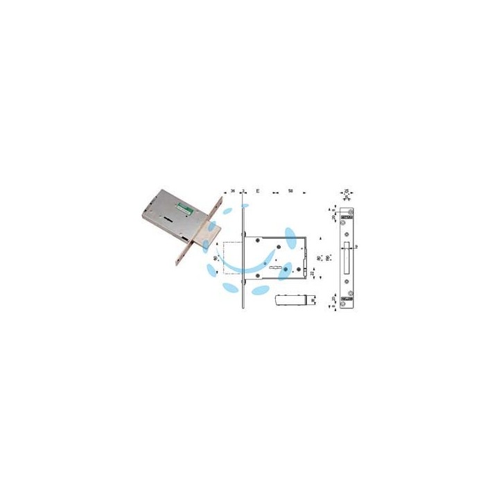 SERRATURA DA INFILARE DOPPIA MAPPA 40702 - mm.70 (4070270C6)
