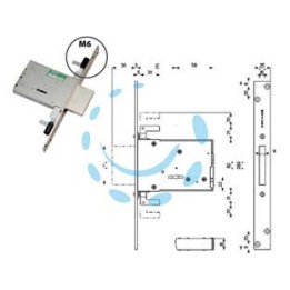 SERRATURA TRIPLICE DA INFILARE DOPPIA MAPPA 40706 - mm.60 (4070668C6)
