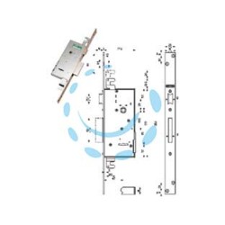 SERRATURA TRIPLICE DA INFILARE DOPPIA MAPPA CON SCROCCO 40721 - mm.47 (407215000 36)